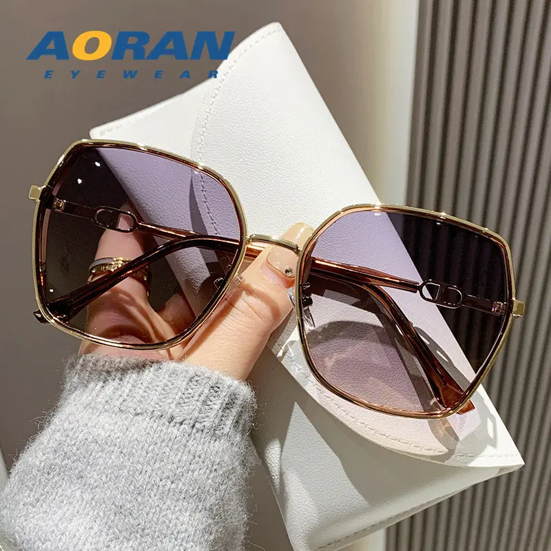 Sunglasses Women's Summer Sun Protection UV Protection New Trendy Big Face Slim Sun Glasses High-Grade Sense Reflective Lenses