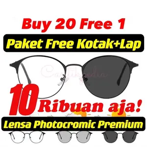 [Termurah&harga grosir] kacamata photocromic antiadiasi termurah kekinian terlaris Free box dan lap Laki-laki Perempuan Laki-laki Eyewear