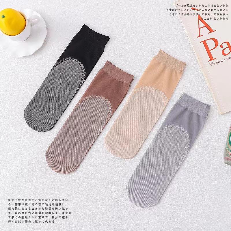 Product Introduction of Tất Ngắn, Dành Cho Nữ, Mùa Hè, Pha Lê Mỏng, Tất Dây Thép, Chống Trượt, Đế Bông, Tất Lụa, Màu Da Thịt, Bàn Chân Không Hôi, 5 Đôi, Gửi Đi 12
