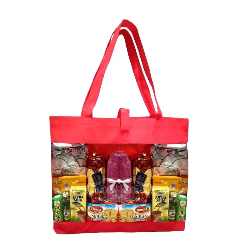 Tas Godie Bag Murah Transfaran Spunbond Custom 30x40x10 Tote Bag Bening Sovenir Pernikahan Pengajian || R-07 Goodie 2