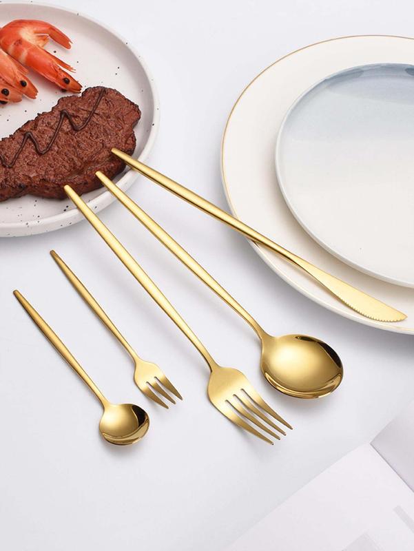 Product Introduction of 30pc Stainless steel cutlery set steak knife fruit fork dessert spoon set Tableware Dinnerware 15