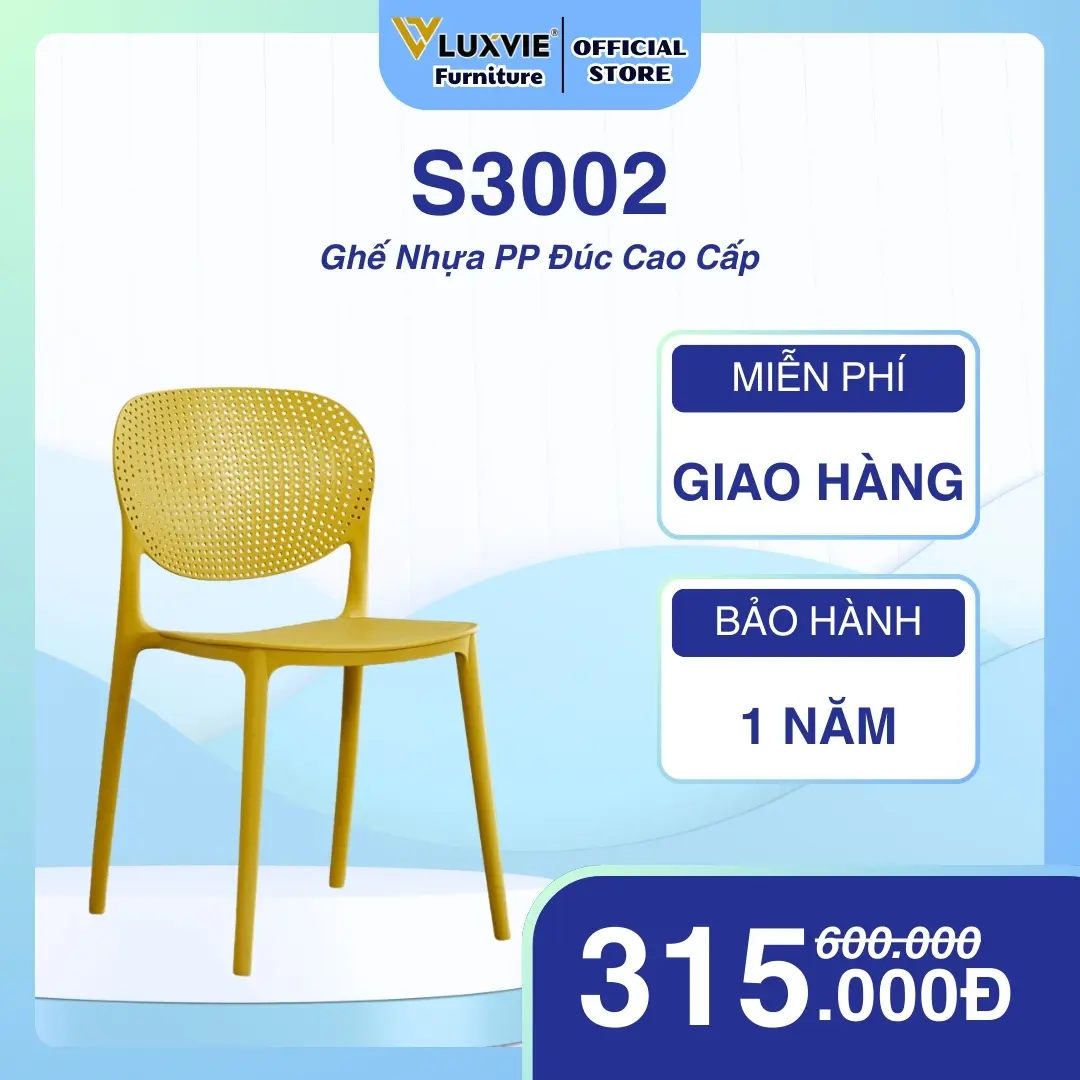 COMBO 6 ghế nhựa đúc dành cho phòng ăn, quán cafe S3002(Nếu bạn có nhu cầu mua nhiều màu, vui lòng lưu ý chúng tôi ở phần ghi chú) ghế  mủ
