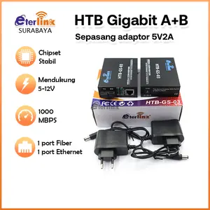 HTB-GS-03 A & B 1000Mbps Single Mode media Converter Fiber Optical [BISA COD DITEMPAT]