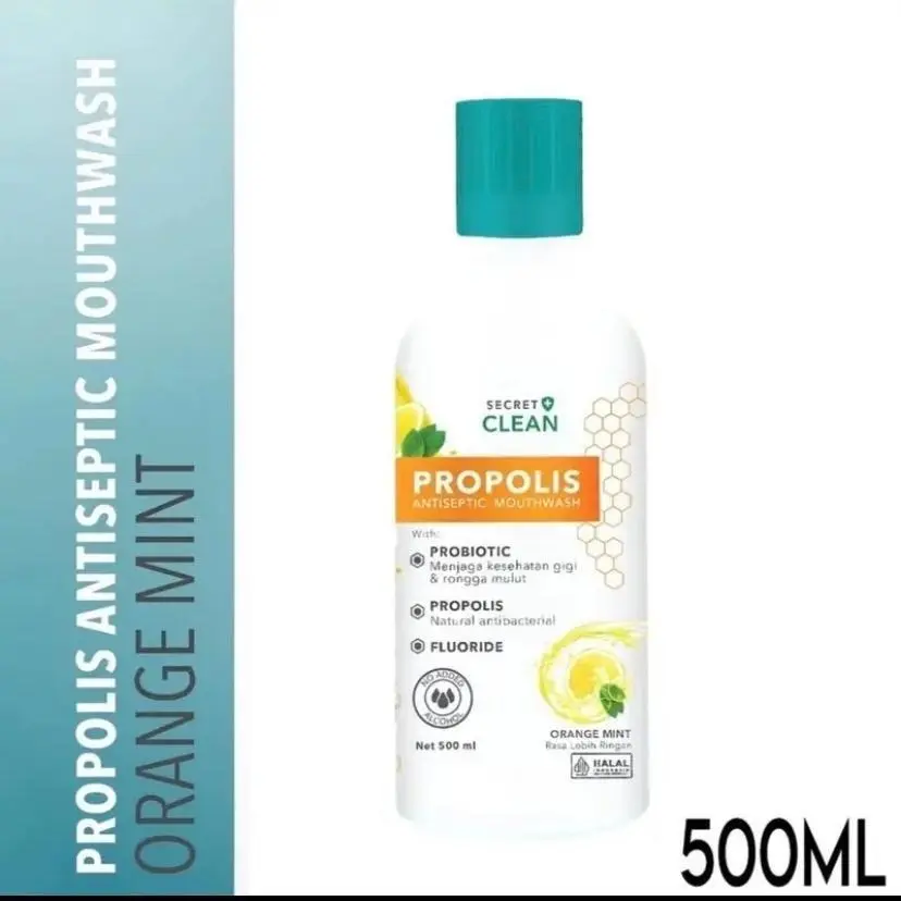 3 pcs Secret Clean Propolis Antiseptic Mouthwash 500ml Membersihkan Mulut Memutihkan