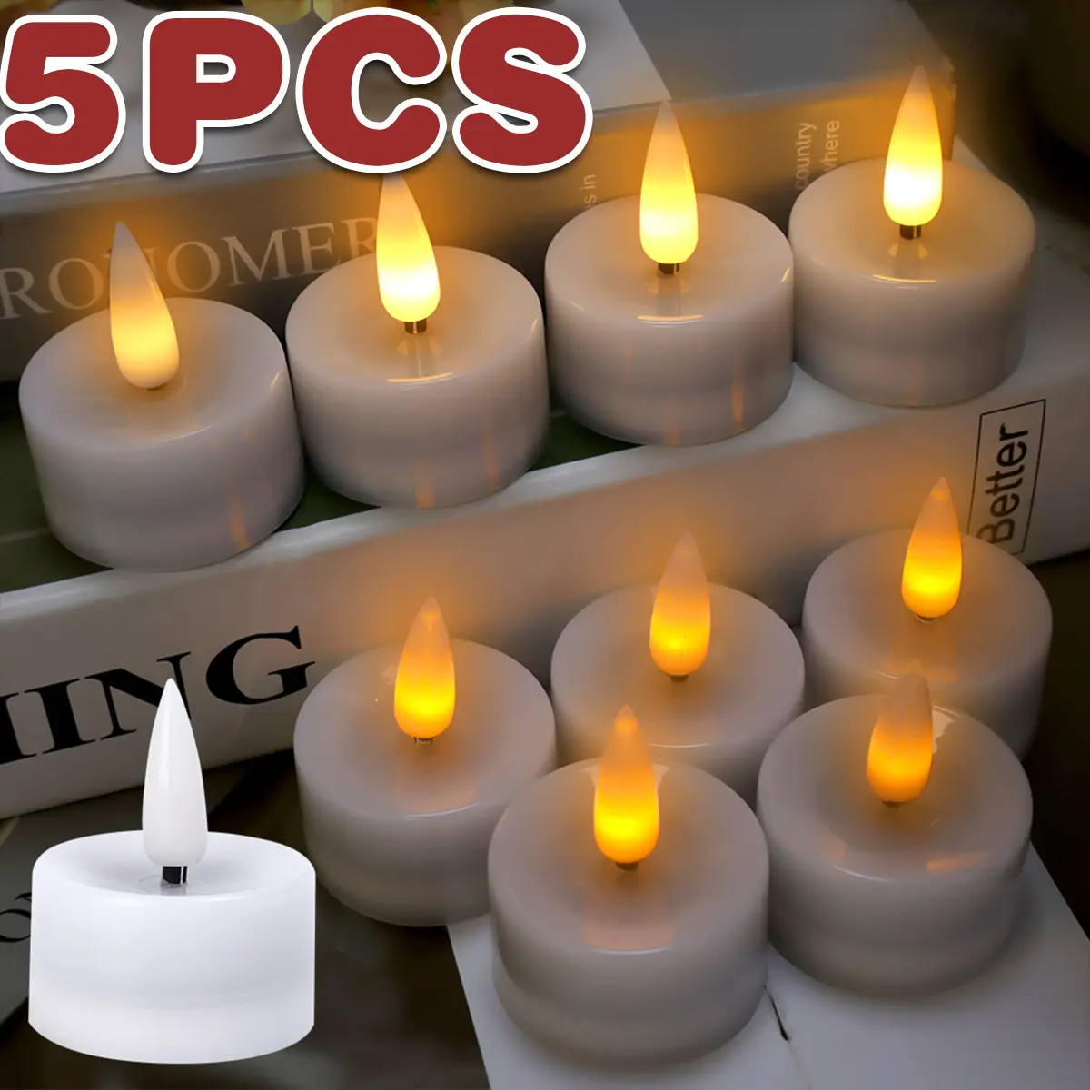 Short LED Candles Simulated Flame Battery Candle Christmas Wedding Decorative Light Church Flickering Candle Light Festival Supplies