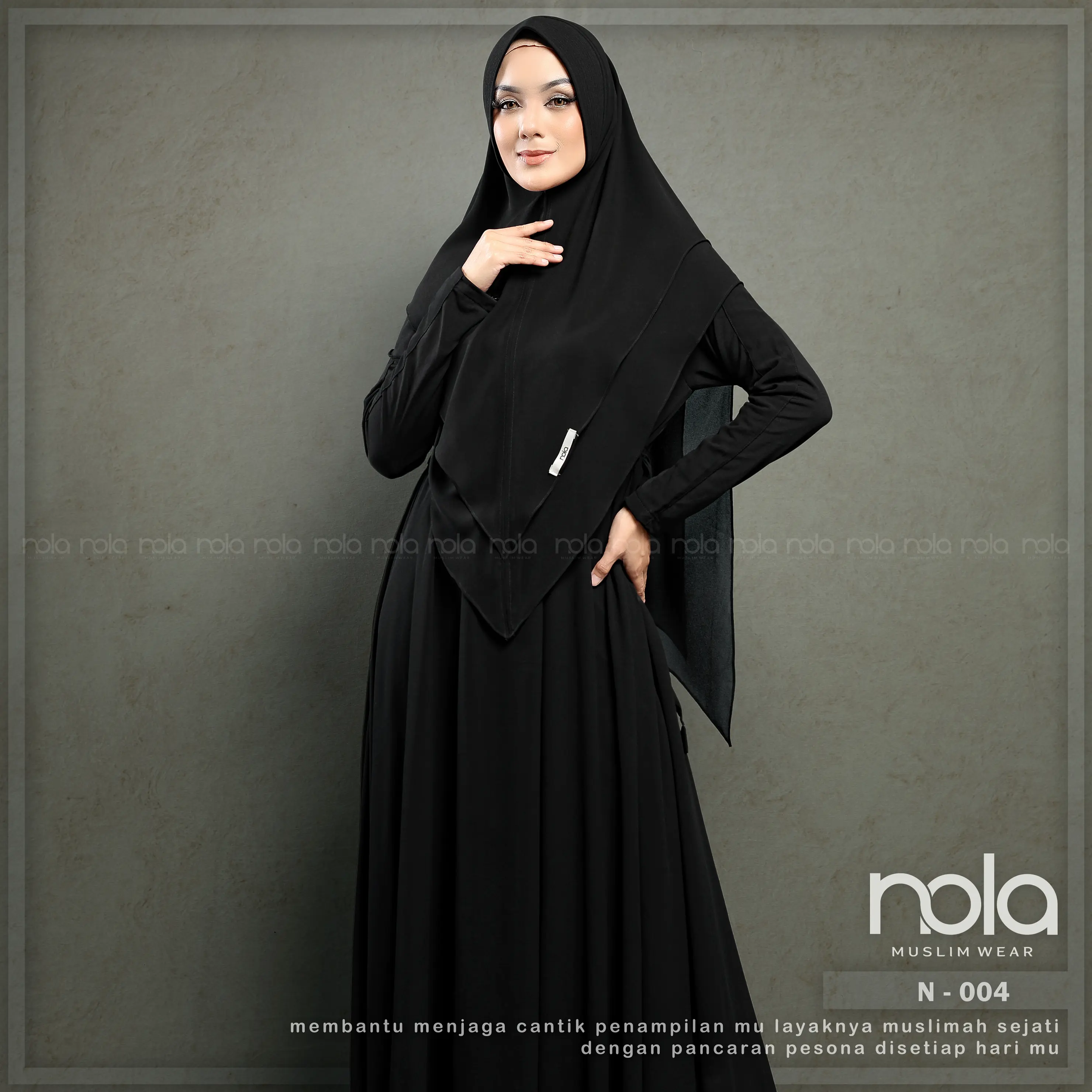 NOLA-Khimar Polos Ceruty 2 Layer Hijab Instan N04 Muslim Syari Kerudung