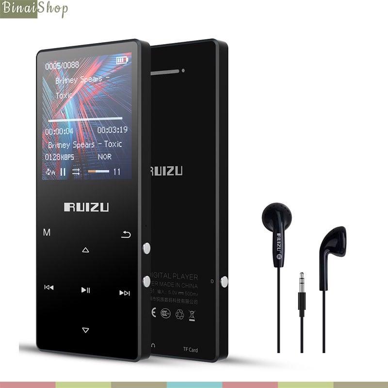 Ruizu D51 8Gb - Máy Nghe Nhạc Mp3 Lossless Hifi Bluetooth Loa Ngoài FM Radio Hỗ Trợ Thẻ Nhớ Lên Đến 128Gb