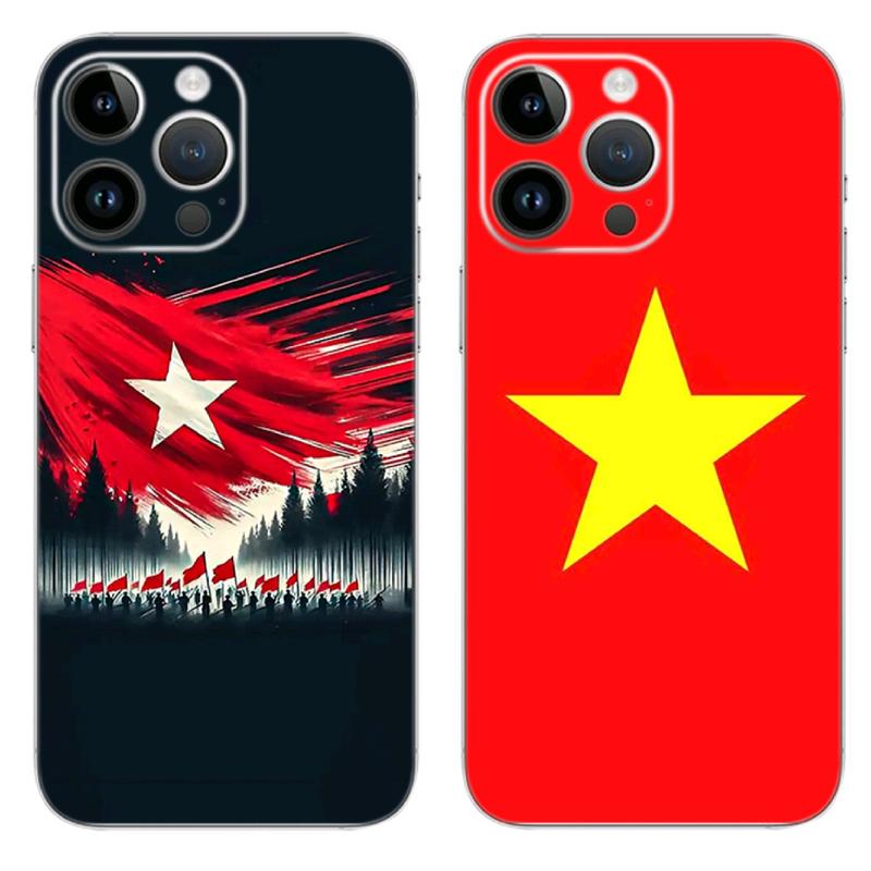 Miếng dán PPF Cờ Đỏ Sao Vàng Full viền dán mặt sau điện thoại iphone