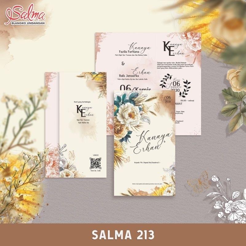 Undangan Pernikahan Kekinian  SALMA 213 Elegan Modern Paket Lengkap 100 PCS Gratis Label & Plastik - JanjiKita | Default