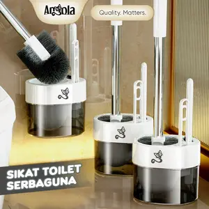 ANGOLA Sikat WC Toilet Kloset Duduk /Jongkok 3IN1 D86A Sikat Pembersih Toilet / Toilet Brush / Sikat WC