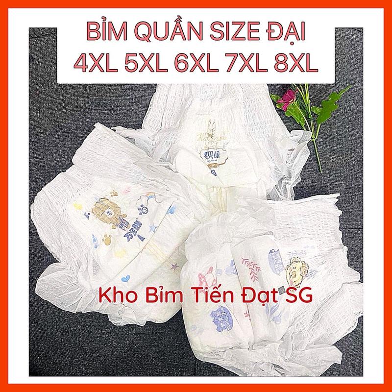 [ HCM ]Túi 50 Miếng Bỉm Quần Hipgig A Cho Bé Size Đại 4XL 5XL 6XL 7XL 8XL
