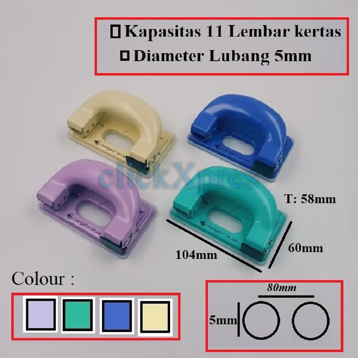 Pembolong kertas / Pelubang kertas/ Paper Punch 30 XL Kangaro DP 280