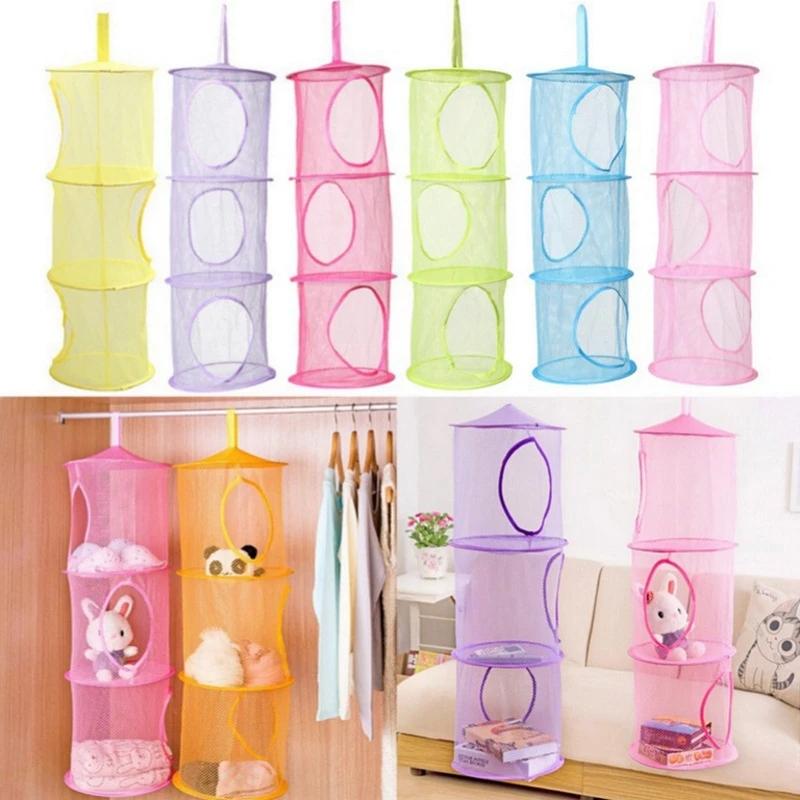 Product Introduction of 1 pcs Storage Hanging Basket (3 tiers),Home Organizers Multi-compartment Wall-mounted Drying Rack Storage Basket for Dolls, Underwear, etc. Drying, Space-saving Storage Hanging Bag 5