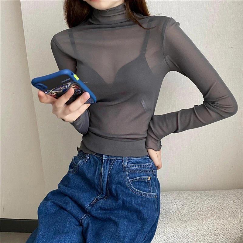 Product Introduction of Áo Thun Nữ, Áo Dài Tay, Xuyên Thấu Đối, 1 Chiếc Top Women 7