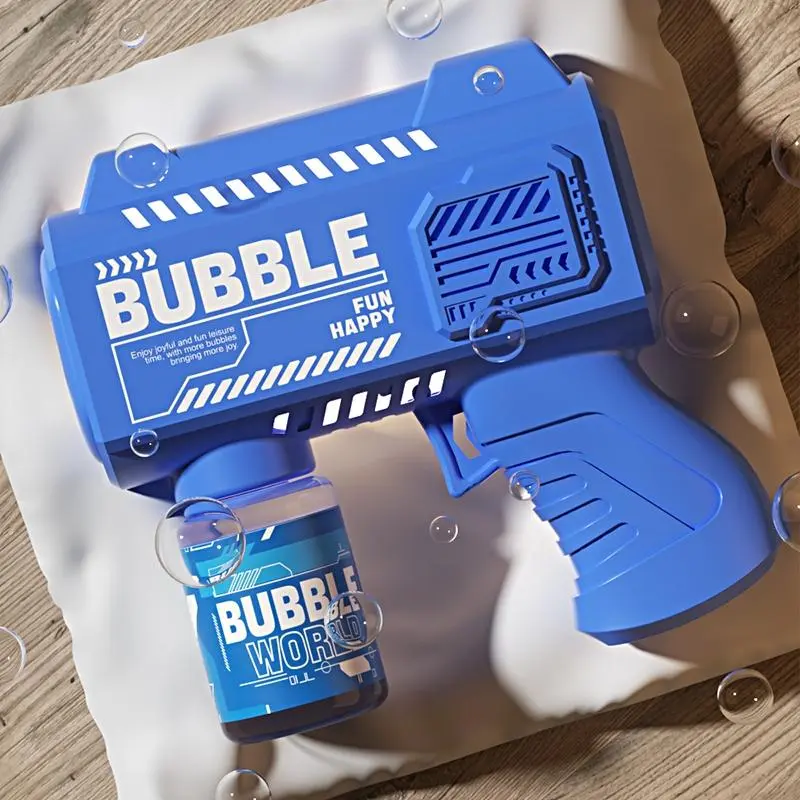 Electric Bubble Machine, Portable Automatic Bubble Gun, Outdoor Party Toy, Ideal Gift for Beach & Ocean Toy, Bubble Spinner Wand, Colorful, Artificial 5