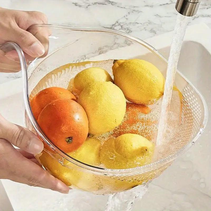 Multifunctional Rice Washing Bowl, 1 Count Rice Washing Drain Basket, Fruit & Vegetable Washing Basket, Kitchen Utensils & Gadgets 5