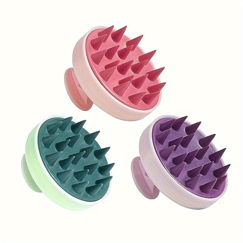 Bàn Chải Massage Da Đầu Bằng Silicon Mềm, Lược Gội Đầu Tẩy Tế Bào Chết Nhẹ Nhàng Để Chăm Sóc Tóc Và Da Đầu, Không Chạy Bằng Pin, Có 3 Màu Có Sẵn 3