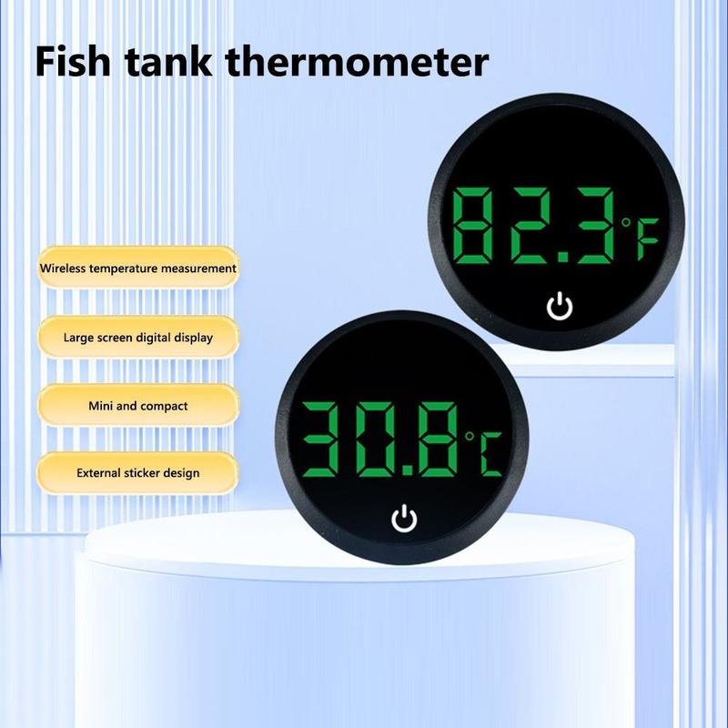 justzzs New Cordless Aquarium Thermometer Led Display Electronic Control Temp Meter Gauge Temperature Measurement Digital Thermometer Fish Tank Water 1