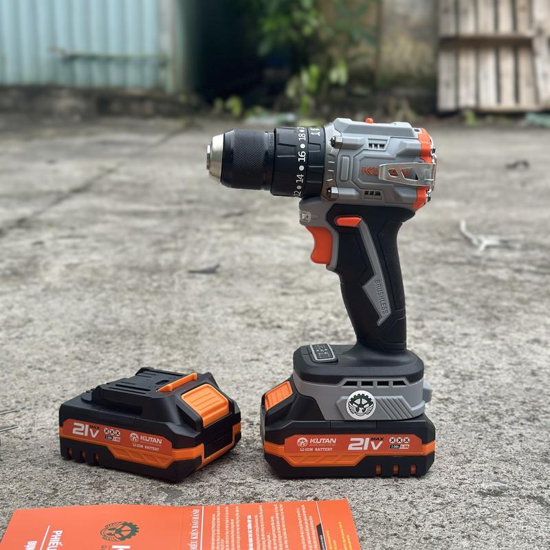 Máy Khoan Pin 5 Cell Kutan 3 Chức Năng Đầu Kẹp 10mm Auto lock Không Chổi Than Bảo Hành 6 Tháng