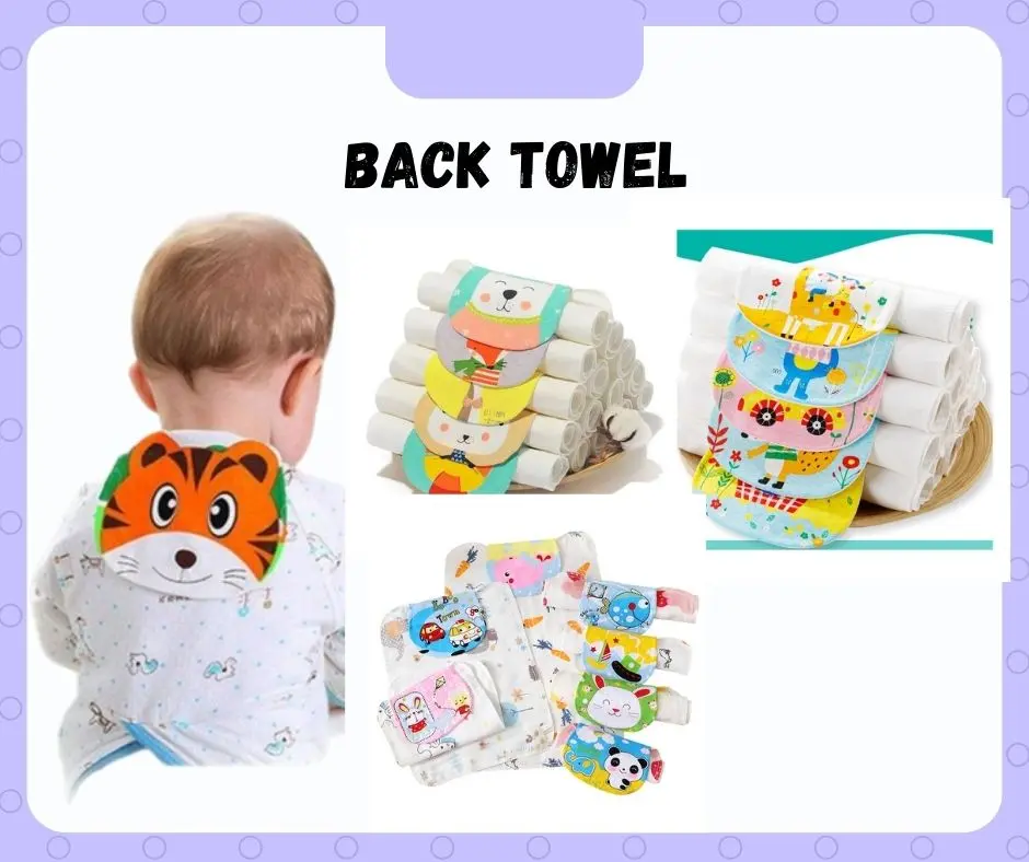 BABA COTTON BACK TOWEL FOR KIDS RANDOM DESIGN Newborn Baby