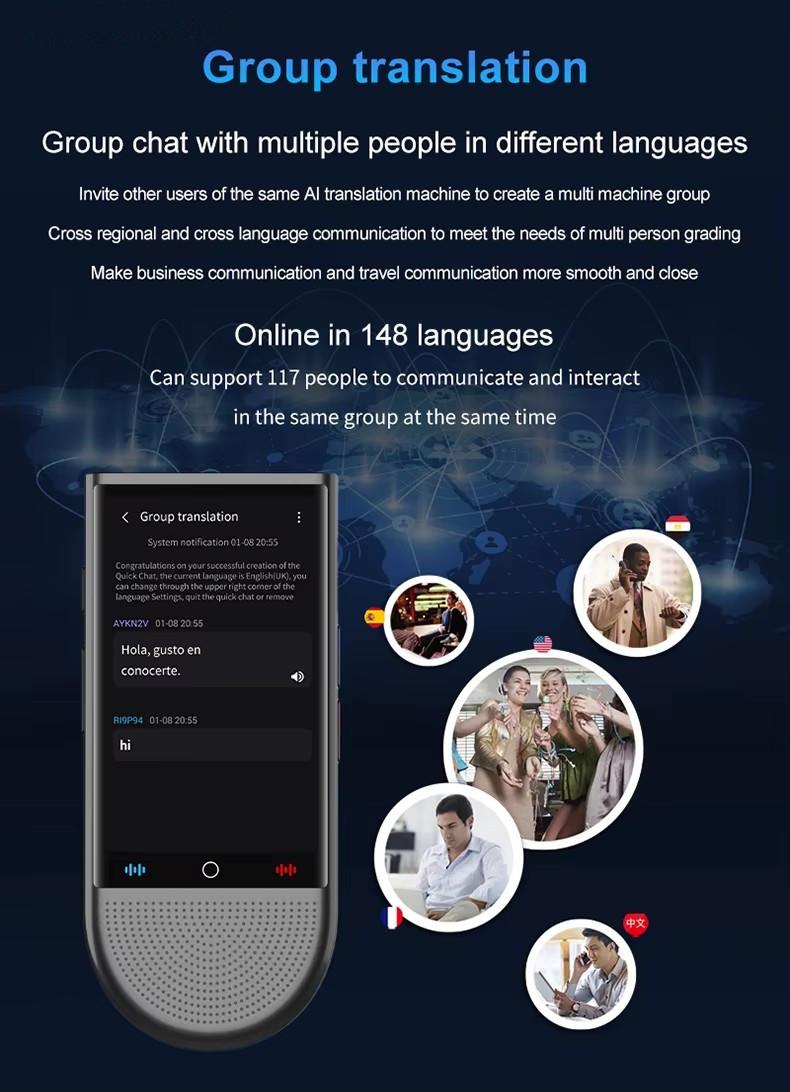 Product Introduction of Latham S15 4G Portable AI Translator 16GB Memory 148 Language Smart Translate In Real Time Voice Photo Offline Translated 9