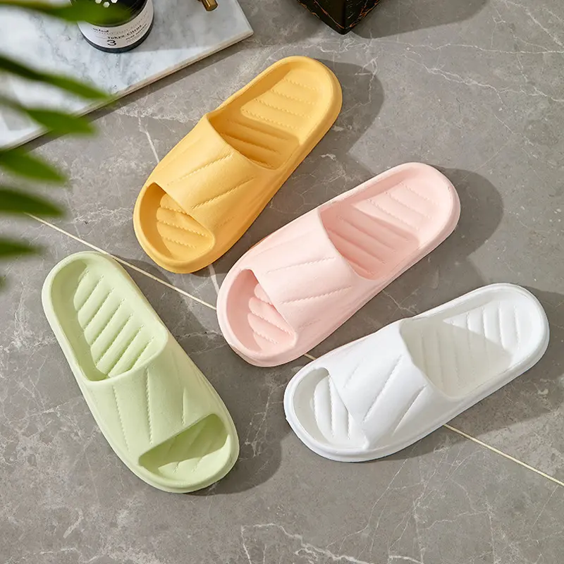 EVA Step On The Shit Sense Twill Couple Slippers Women Wear New Sandals Non-Slip Indoor Home Flip-Flops