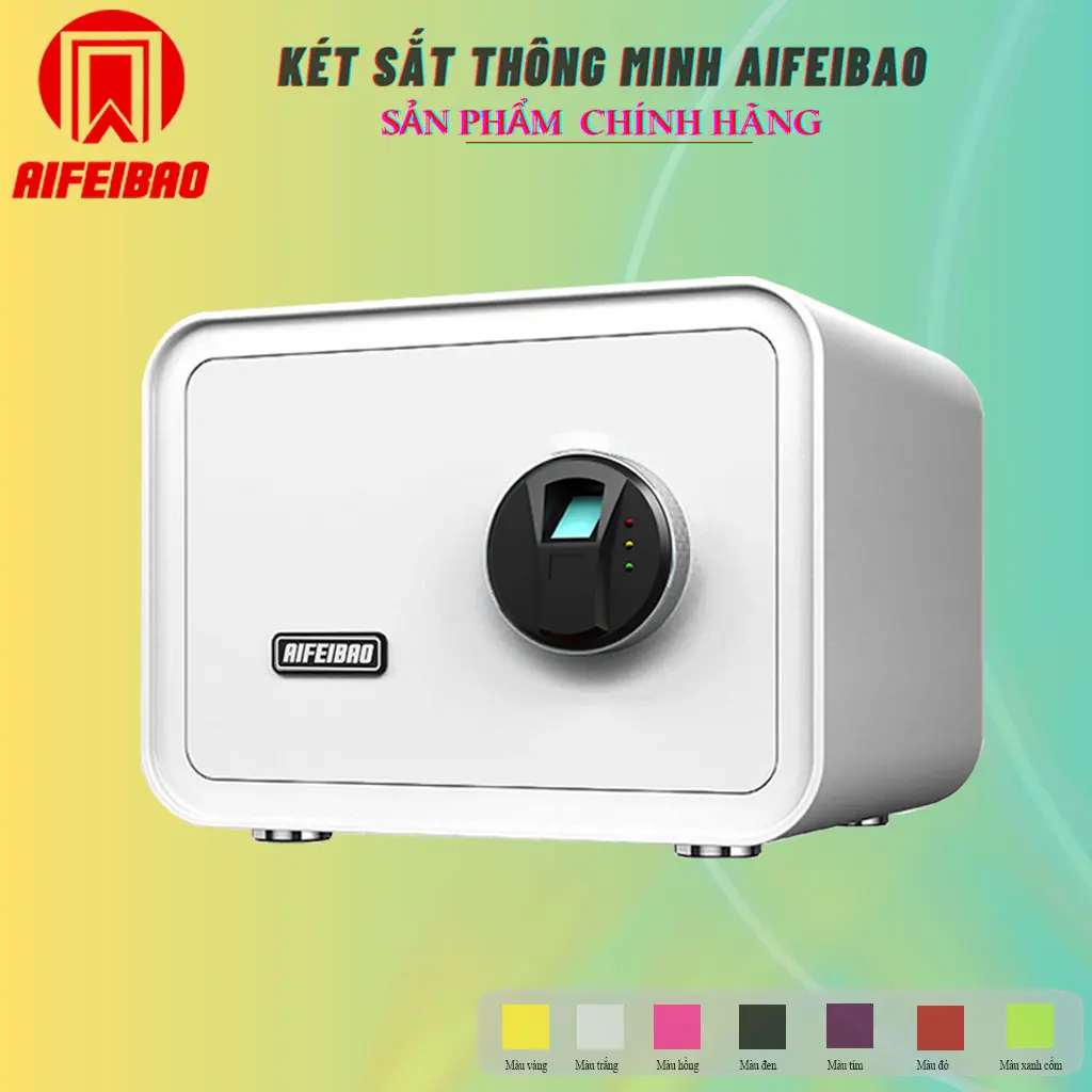 Két sắt thông minh Aifeibao HK-M/D-25-QCZ màu trắng | sử dụng vân tay, mẫu mini nhỏ gọn két  sắt
