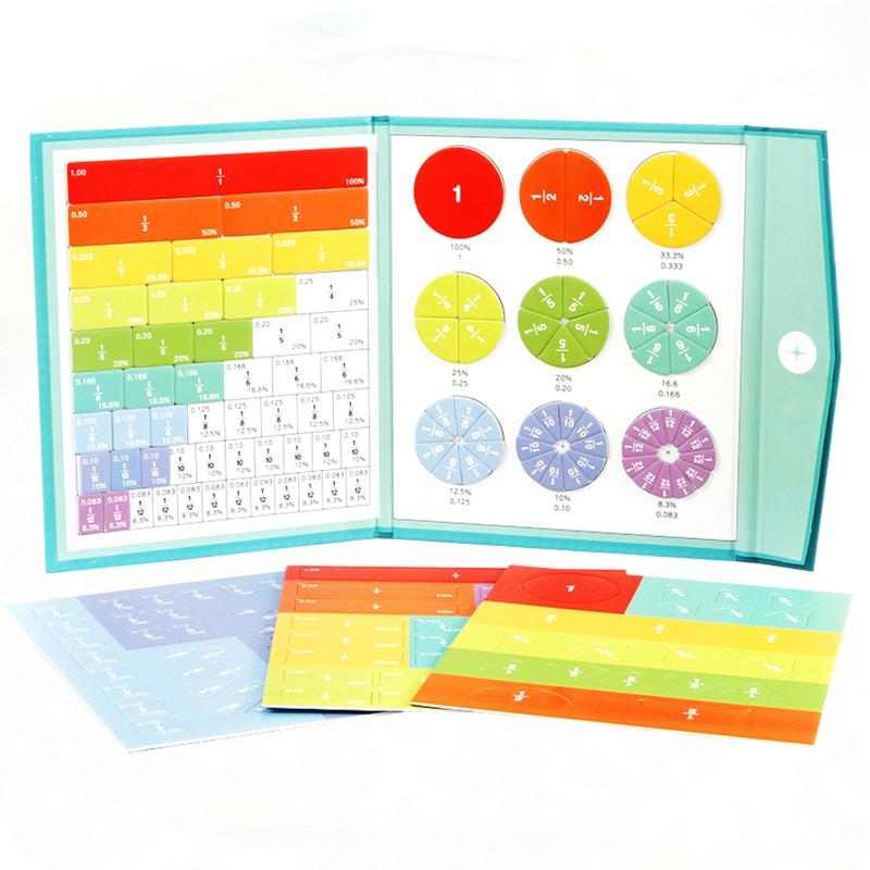 Product Introduction of Mainan Anak Alat Magnetic Fraction Disk Belajar Matematika Pecahan Magnetic Travel Game 33