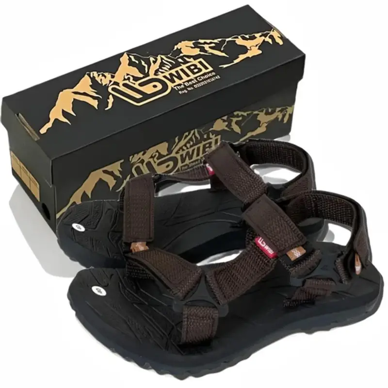 ORIGINAL WIBI S24-a2 Sandal Gunung Pria Wanita Unisex Slip On Adventure Original Size 39 sd 43 Karet Sendal 0