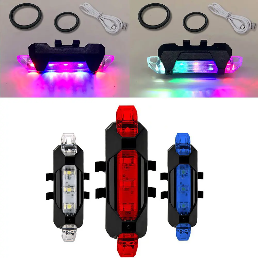 Đèn Báo Hiệu Gắn Đuôi Xe Đạp 5 Bóng LED Siêu Sáng - Phụ Kiện An Toàn Cho Người Đi Xe Đạp Ban Đêm