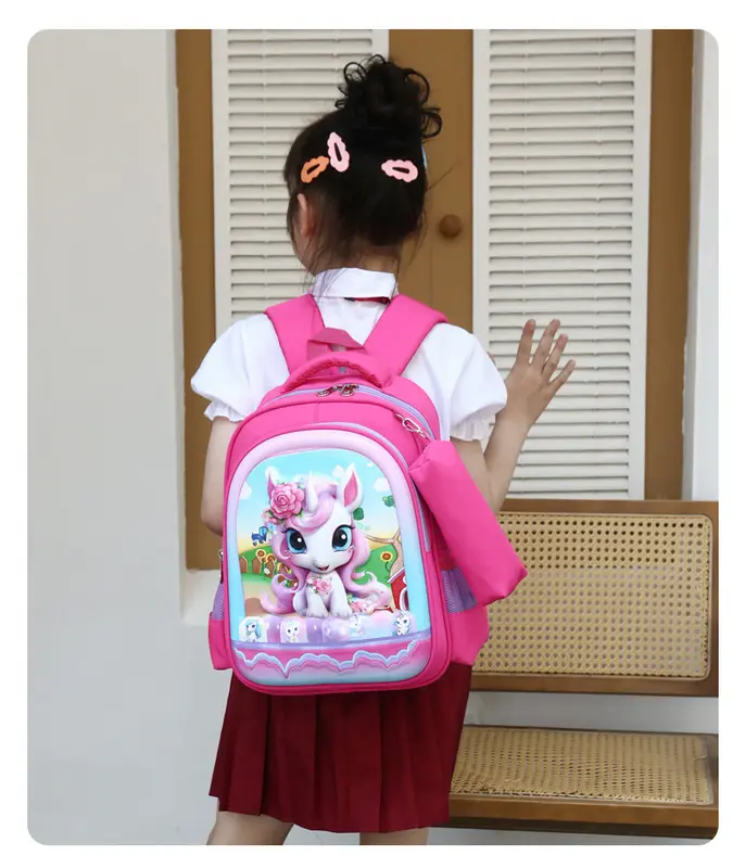 Balo bé trai, bé gái lớp 1, lớp 2 (15-25kg) 3D chống nước ( 4 mẫu) 7