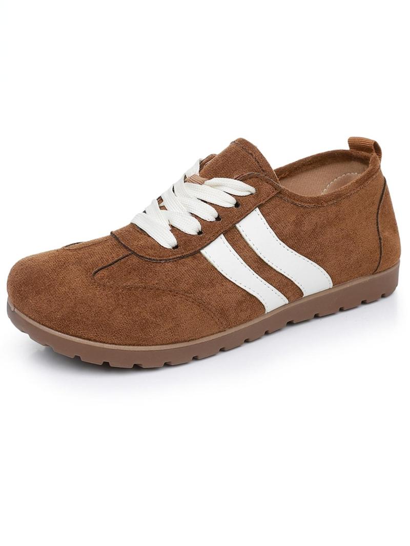 Product Introduction of Women's Fashionable Colorblock Pattern Lace Up Low Top Sneakers, Casual Comfortable Sports Shoes for Daily Wear, Female All-match Round Toe Shoes for Spring & Fall 6