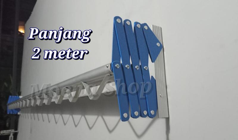 Product Introduction of Jemuran JUMBO tempel panjang 2meter Besi Tahan Karat Dapat disesuaikan Pakaian 3