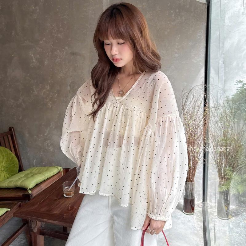 Kèm áo quây Áo babydoll FLORA voan tơ bồng ulzzang HAVANA SAT326
