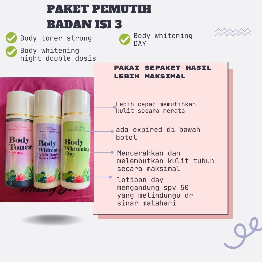 Hb double white siang malam toner (isi3 )
