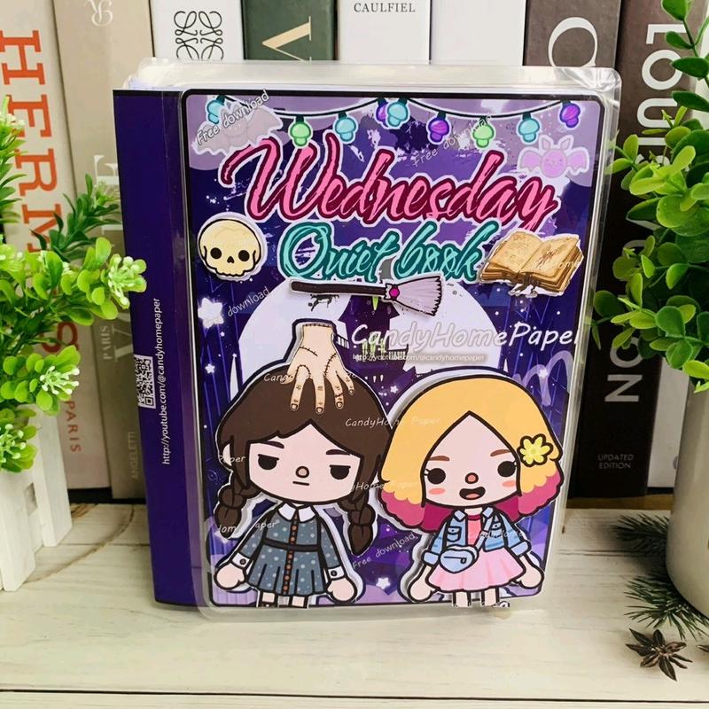 Autismshop Bộ quà tặng đồ chơi: Ngôi nhà của Wednesday And Quiet Book Enid - Đồ Chơi Toy ngôi nhà búp bê giấy chơi giả vờ Lắp Ráp