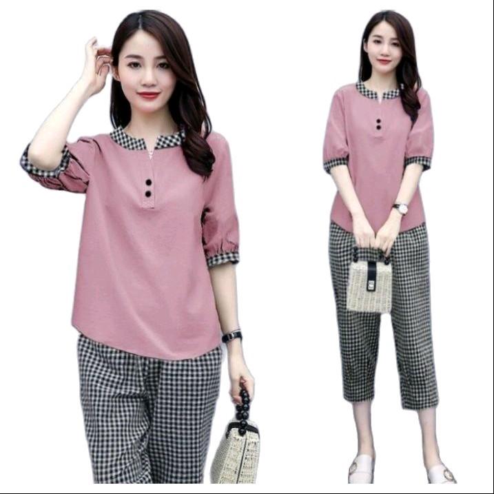 setelan wanita dewasa terbaru/baju one set viral/setelan wanita modern kekinian/pakaian wanita trend 6