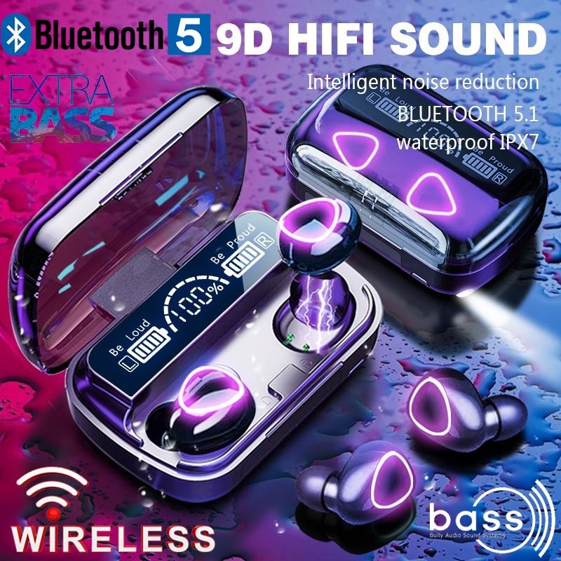 12.12 Hot Selling Upgrade Baru F9-5/M10 TWS Dan Powerbank Tampilan LED TWS Headset Bluetooth with Mic Sentuh Olahraga Tahan Air Henset Bloetooth HiFi Stereo Wireless Earphone Bluetooth 1