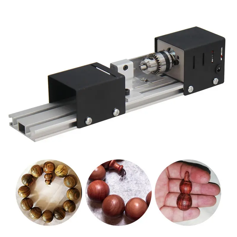 Mesin Bubut Kayu Mini Lathe Beads Jig-Saw Penggiling Alat Driller Kit Woodworking 150W dengan Fitur Pemolesan dan Pembuatan Kerajinan Kayu 2