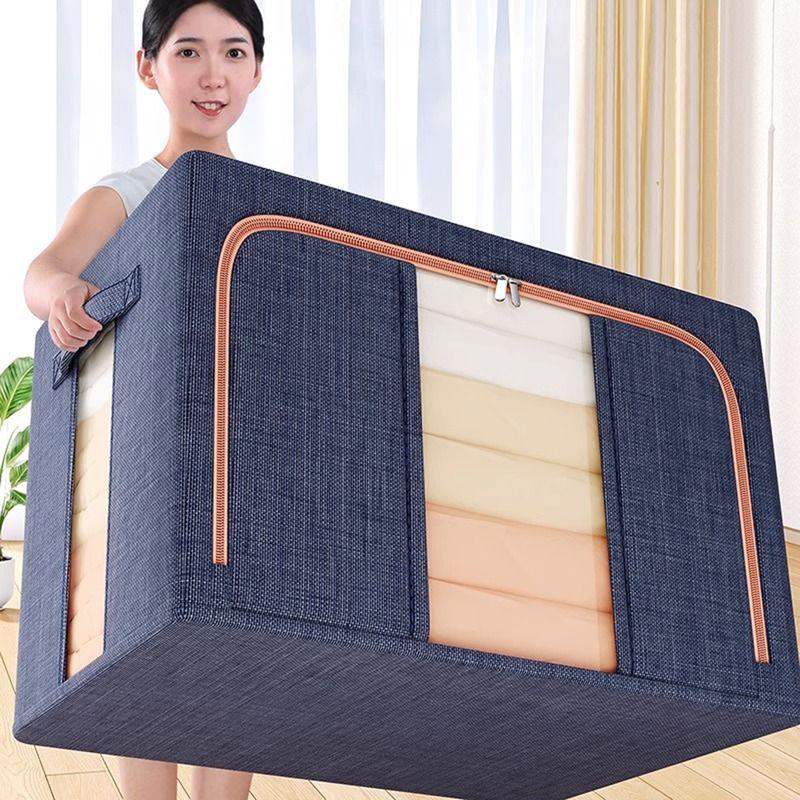 Hộp Đựng Quần Áo Túi Vải Đựng Quần Áo Khung Thép, Hộp Vải Để Đồ Chơi Đa Năng Kích Gấp Gọn Siêu Tiện Lợi