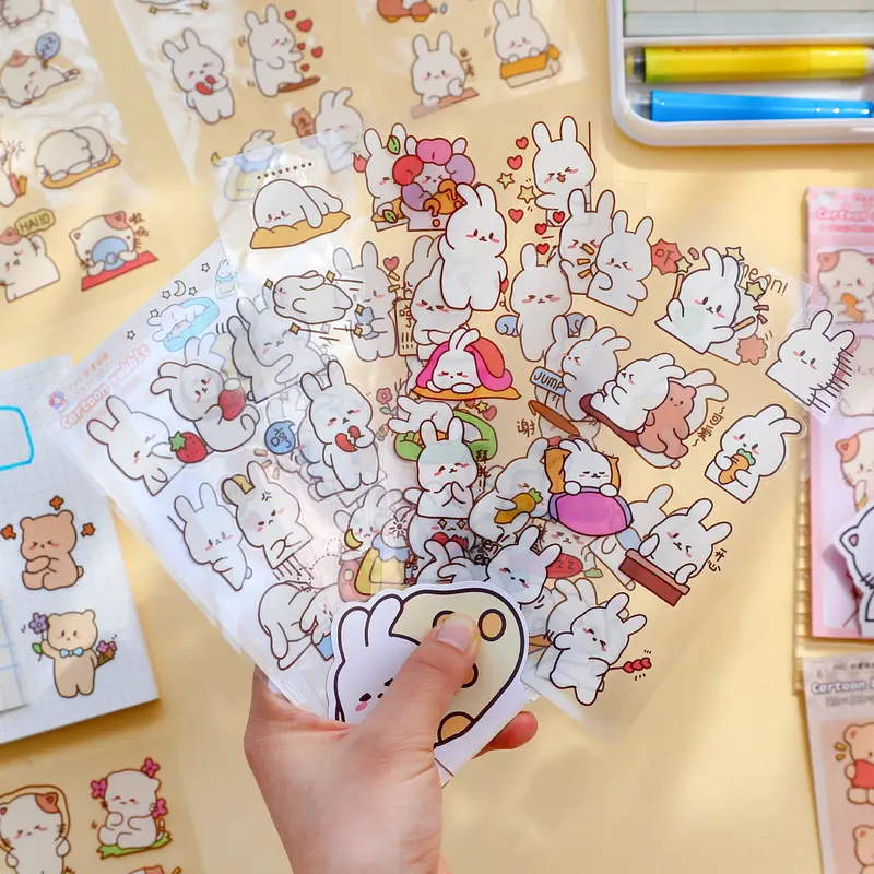 8 lembar stiker pvc motif lucu-lucu Alat Paper Stationery 1