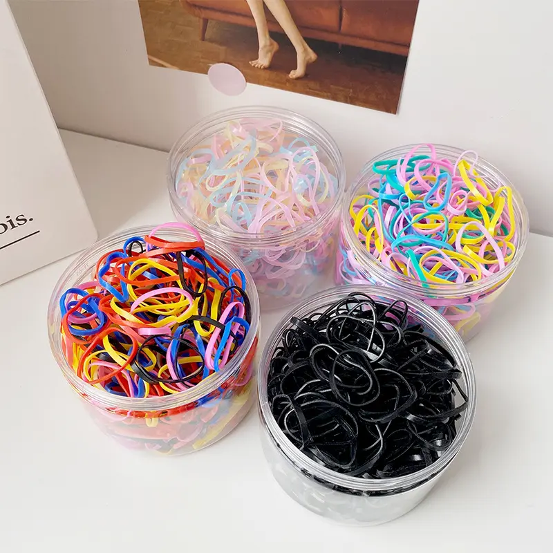 500pcs/set Disposable Rubber Band Elastic Colorful Hair Bands Girls Headband Children Ponytail Holder Bands Kids Hair Accessories