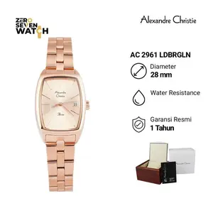 Jam Tangan Wanita Alexandre Christie AC 2961 / AC2961 / 2961 Original Garansi Resmi 1 Tahun Strap Rantai Stainless Steel - full rosegold