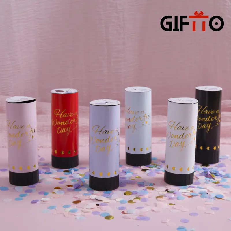 Pháo giấy kim tuyến Confetti 11cm GiftTo - Combo 6 Quả chất lượng cao, Pháo tiệc cưới, sinh nhật 7