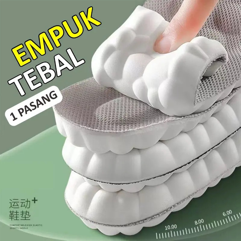 Rush n Run 1 Pasang Insole Sepatu Premium Sol Spatu Kaki Arch Support Insole High Quality Putih Shoe 4