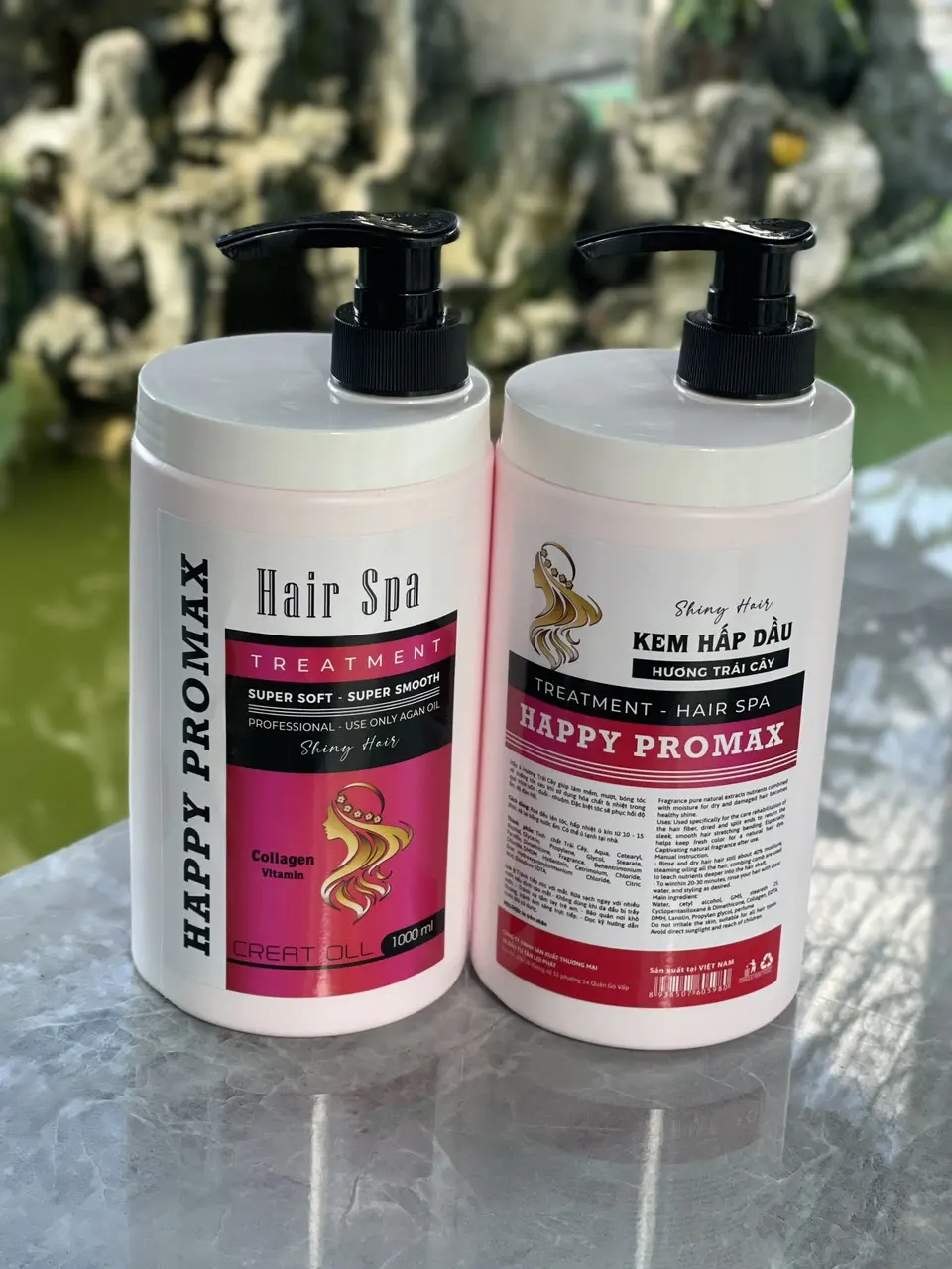 ComBo 2 Hủ KEM HẤP DẦU,Ủ XẢ TÓC HAPPYPROMAX 1000ML/ hủ. MỀM MƯỢT TÓC ,HƯƠNG PHẤN , HƯƠNG TRÁI CÂY , HƯƠNG TINH DẦU BẠC HÀ , HƯƠNG NƯỚC HOA Collagen   Dưỡng Tóc Nữ Women