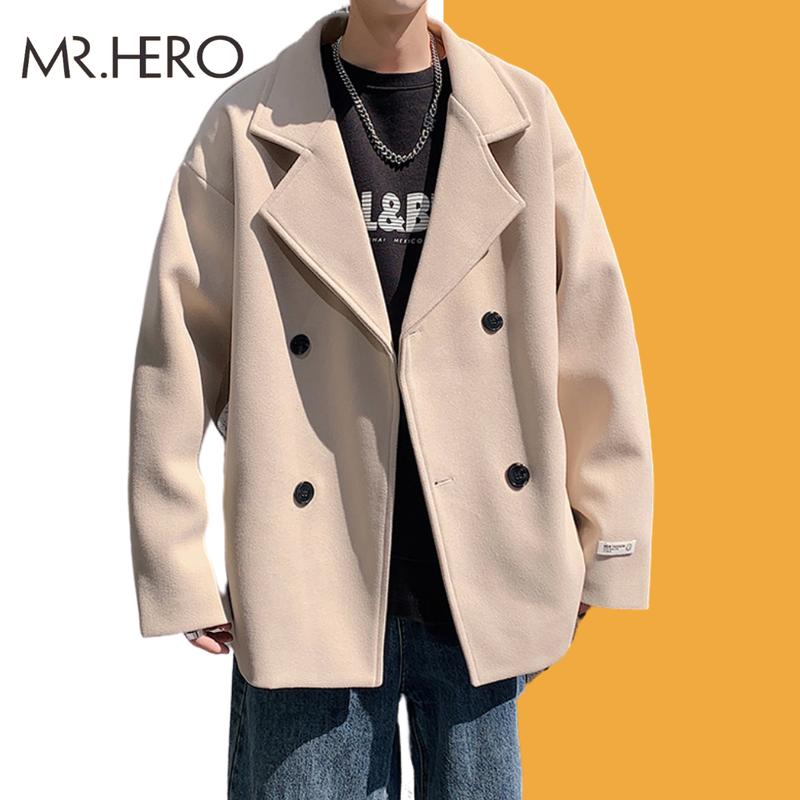 Áo khoác dạ nam dáng ngắn AKD32 dài tay cổ bẻ Mrhero