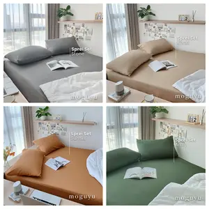Sprei Set Polos Microtex Seri Solid Colors - Ukr 160, 180 dan 200 x 200 [SPREI MOMO]