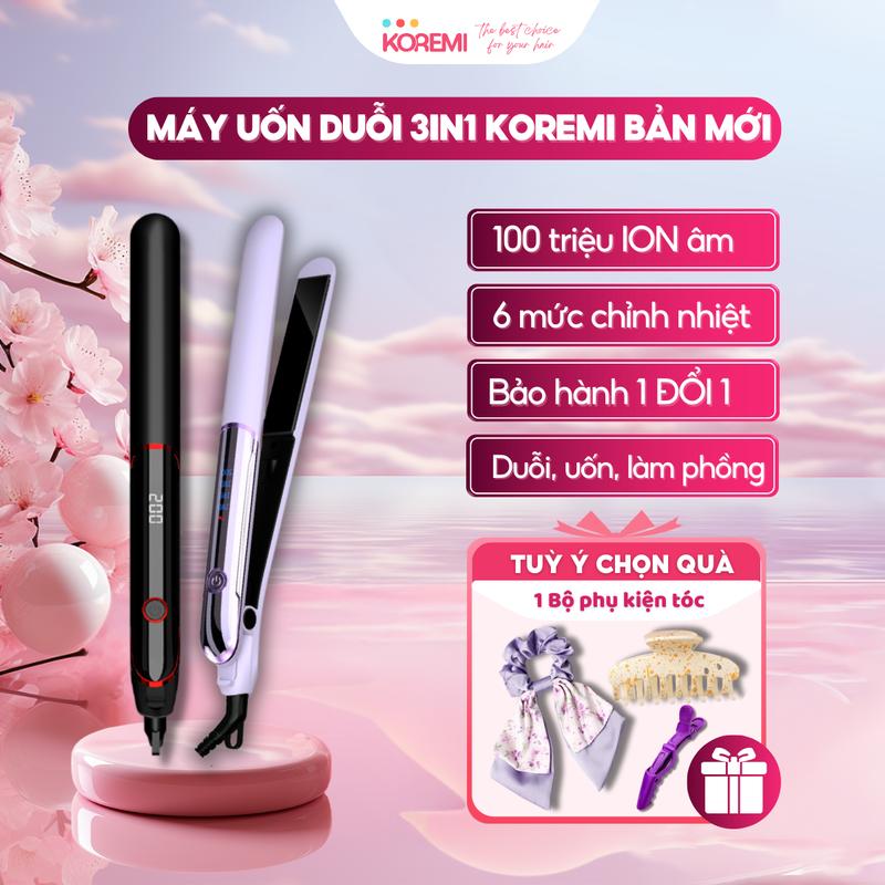 Máy duỗi tóc, uốn tóc xoăn, kẹp thẳng tóc kiểu Hàn Quốc máy làm tóc 3in1 Women mayu ontocxoan may dapphong