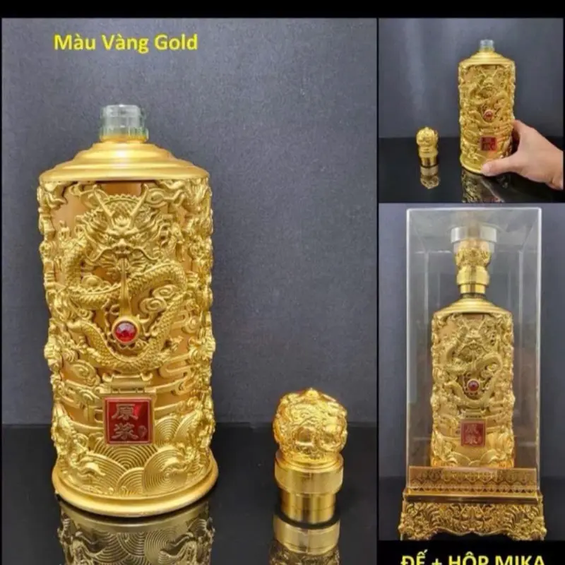 Bình Đựng Đựng Rượu Đế Vương Khảm Rồng, Thể tích : 1lít. 8